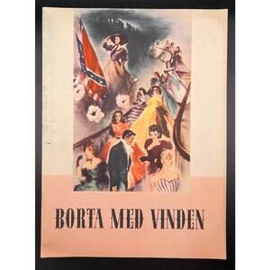 RARE 1939 Swedish Gone with the Wind Program Clark Gable Viven Leigh deHavilland